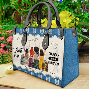 Girls Trip - Personalized Leather Bag, Summer Gifts for Sister, Best Friends - Leather Bag - GoDuckee