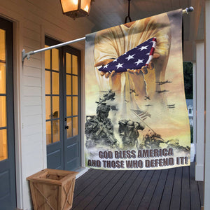 God Bless America And Those Who Defend It! - House Flag - Flag - GoDuckee