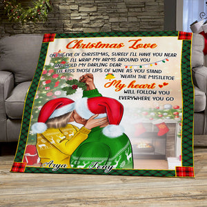My Heart Will Follow You Everywhere You Go, Couple Christmas Blanket - Blanket - GoDuckee
