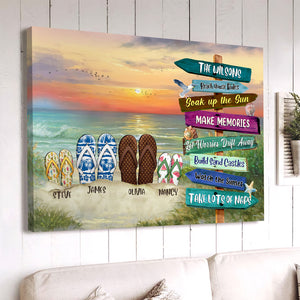 Beach House Rules - Personalized Canvas Print - Poster & Canvas - GoDuckee