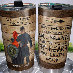 Personalized Couple Viking Tumbler Cup We're Simply Meant To Be - Couple Shoulder to Shoulder - Tumbler Cup - GoDuckee