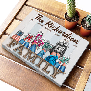 Family Shoes Print - Family Shoes Wall Art, Personalized Christmas Canvas Poster Gift For Family - Poster & Canvas - GoDuckee