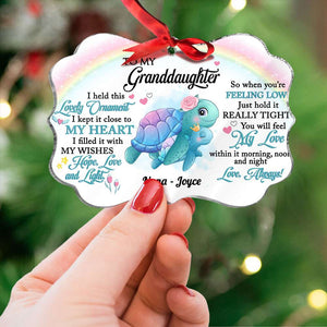 I Held This Lovely Gift For Grandkids, Personalized Medallion Acrylic Ornament, Christmas Gift - Ornament - GoDuckee