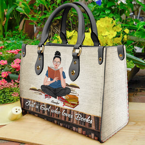 Just A Girl Who Loves Books, Personalized Leather Bag, Gifts for Reading Lovers - Leather Bag - GoDuckee