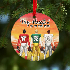 American Football My Heart Is On The Line - Personalized Ornament - Ornament - GoDuckee