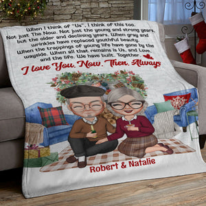 I Love You Now Then Always, Sweet Valentine Blanket Gift For Couple - Blanket - GoDuckee