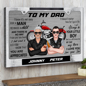 Biker Dad You'll Always Be My Dad My Hero, Personalized Canvas Print, Father's Day Gifts for Biker Dad - Poster & Canvas - GoDuckee