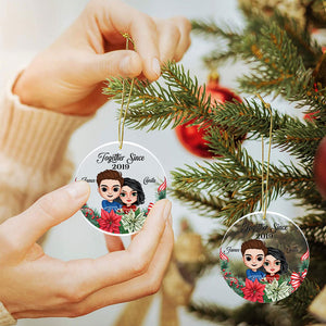 Couple Forever Together Since Acrylic Custom Shape Ornament Gift - Ornament - GoDuckee