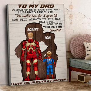 To My Dad You're The Greatest Personalized Father Canvas Print - Poster & Canvas - GoDuckee