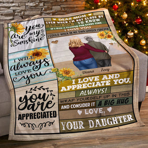 Dear Mom You Are My Sunshine I Love And Appreciate You, Family Blanket Gift - Blanket - GoDuckee