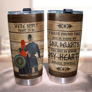 Personalized Couple Viking Tumbler Cup We're Simply Meant To Be - Couple Shoulder to Shoulder - Tumbler Cup - GoDuckee
