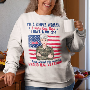 Veteran I'm A Simple Woman - Personalized Shirts - Shirts - GoDuckee
