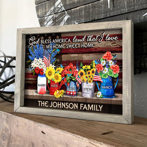 God Bless America Land That I Love Personalized Family Canvas Print Gift For Family - Poster & Canvas - GoDuckee