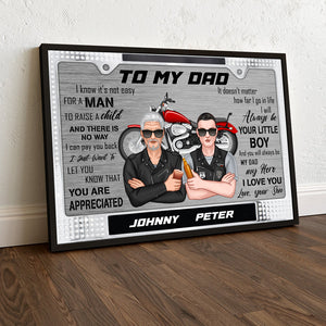 Biker Dad You'll Always Be My Dad My Hero, Personalized Canvas Print, Father's Day Gifts for Biker Dad - Poster & Canvas - GoDuckee