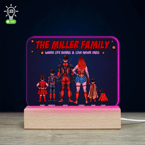 Family 02NALI240323TM Personalized 3D Led Light Wooden Base - Led Night Light - GoDuckee