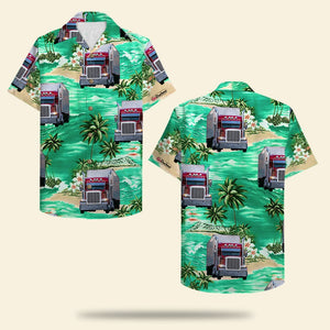 Custom Photo - Truck Driver Hawaiian Shirt - Coconut Tree Pattern 02 - Hawaiian Shirts - GoDuckee