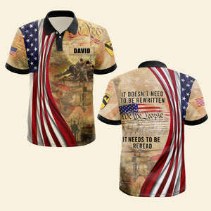 Personalized Veteran Polo Shirt - It Doesn't Need To Be Rewritten - AOP Products - GoDuckee