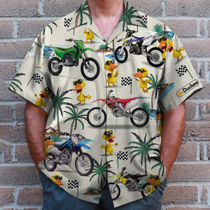 Motocross and Swag Duck, Hawaiian Shirt Kid Hawaiian Shirt, Gifts for Motocross Lovers - Hawaiian Shirts - GoDuckee