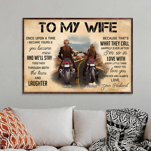Personalized Riding Couple Poster - Husband and Wife - To My Wife - Love, Your Husband - Poster & Canvas - GoDuckee