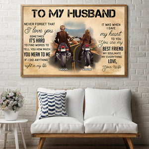 Personalized Riding Couple Poster - Husband and Wife - To My Wife - Love, Your Husband - Poster & Canvas - GoDuckee