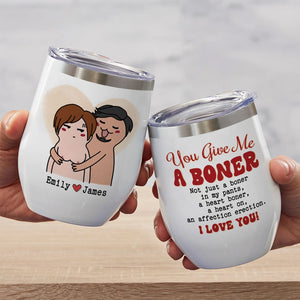 You Give Me A Boner Personalized Couple Mug, Gift For Couple - Coffee Mug - GoDuckee