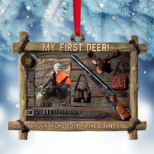 Custom Hunting Photo Ornament, Christmas Tree Decor - Ornament - GoDuckee