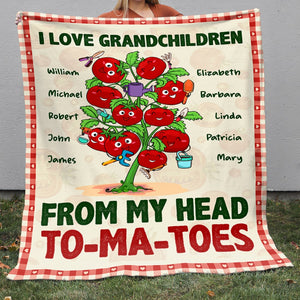 I Love GrandChildren From My Head- Gift For Grandparents- Personalized Blanket - Garden Grandparent blanket - Blanket - GoDuckee