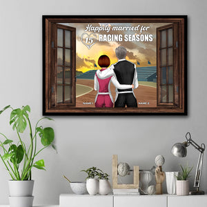 Personalized Racing Couple Poster - Happily Married For Racing Season - Window View - Poster & Canvas - GoDuckee