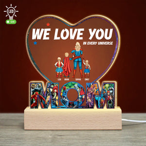 Family 03DNDT310323TM Family Personalized 3D Led Light Wooden Base Gift For Mom - Led Night Light - GoDuckee