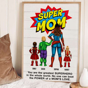 No One Can Beat Super Mom - Personalized Canvas Poster - Mother's Gift - Poster & Canvas - GoDuckee
