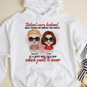 Behind Every Husband, Personalized Shirt, Gift For Couple - Shirts - GoDuckee