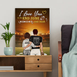 American Football Couple I Love You To The End Zone and Back Custom Wall Art - Poster & Canvas - GoDuckee