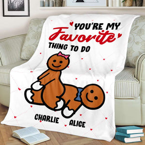 Funny Naughty Bed Couple Personalized Blanket - Blanket - GoDuckee