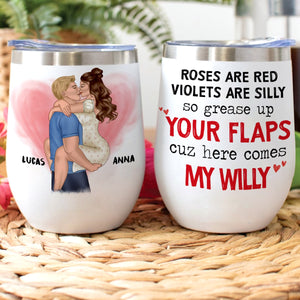 It's Not That I'm Horny Personalized Naughty Couple Tumbler, Gift For Couple - Wine Tumbler - GoDuckee