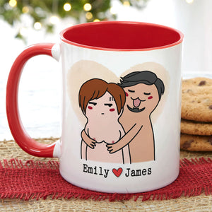 You Give Me A Boner Personalized Couple Mug, Gift For Couple - Coffee Mug - GoDuckee
