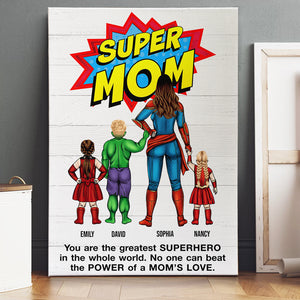 No One Can Beat Super Mom - Personalized Canvas Poster - Mother's Gift - Poster & Canvas - GoDuckee