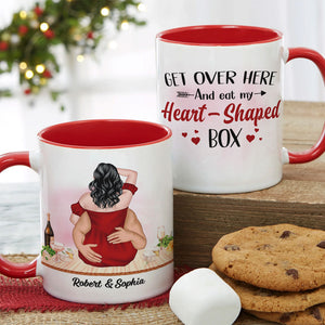Get Over Here And Eat My Heart - Shaped Box, Personalized Couple Tumbler, Gift For Couple - Coffee Mug - GoDuckee
