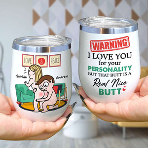 Warning I Love You For Your Personality Personalized Mug, Funny Couple Gift - Coffee Mug - GoDuckee