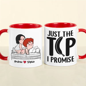Just The Tip I Promise, Personalized Naughty Couple Mug Wine Tumbler Accent Mug, Gift For Couple - Coffee Mug - GoDuckee