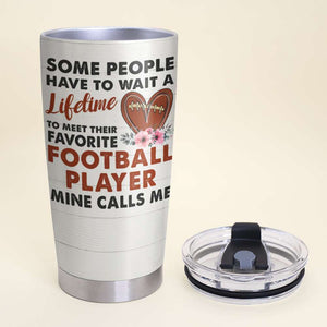 Personalized American Football Couple Tumbler - My Heart Is On That Field - Tumbler Cup - GoDuckee