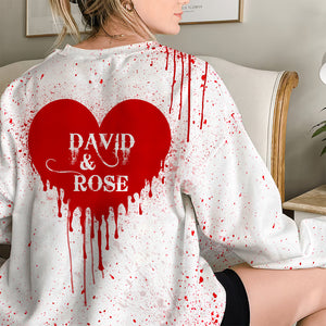 Horror Couple Love You To Pieces, Personalized Couple Halloween Shirt, Gift for Loved One - AOP Products - GoDuckee