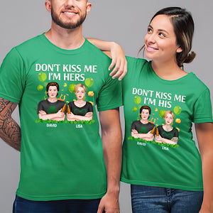 Don't Kiss Me - Personalized Shirts - Gift for Couple - Couple With Arms Crossed - Shirts - GoDuckee