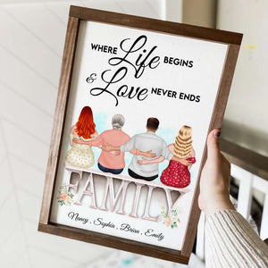 Family Where Life Begins And Love Never Ends, Personalized Family Canvas Poster, Gift For Family - Poster & Canvas - GoDuckee