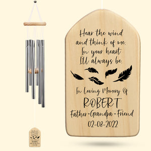 Personalized Memorial Wind Chimes, Sympathy Gift for Loss Of Loved One, In Your Heart I'll Always Be - Wind Chimes - GoDuckee