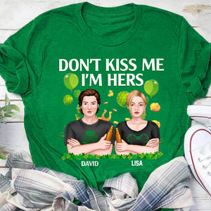 Don't Kiss Me - Personalized Shirts - Gift for Couple - Couple With Arms Crossed - Shirts - GoDuckee