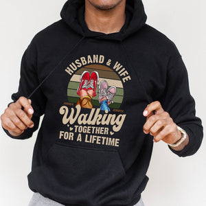 Husband and Wife Walking Together Personalized Shirt, Gift For Couple - Shirts - GoDuckee