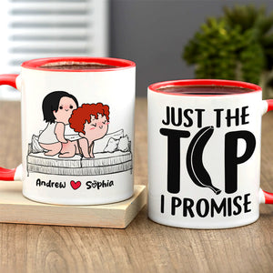 Just The Tip I Promise, Personalized Naughty Couple Mug Wine Tumbler Accent Mug, Gift For Couple - Coffee Mug - GoDuckee