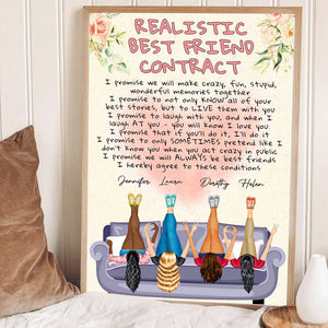 Realistic Best Friend Contract, Bestie Loving Canvas Poster - Poster & Canvas - GoDuckee