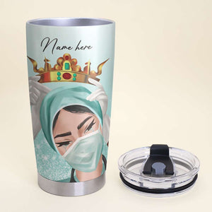 Personalized Nurse Tumbler - She Is Strong, She is Valiant, She is Fearless, She is Enough - Tumbler Cup - GoDuckee