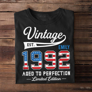 Aged To Perfection Personalized Year Of Birth Shirt Gift For Her Gift For Him - Shirts - GoDuckee